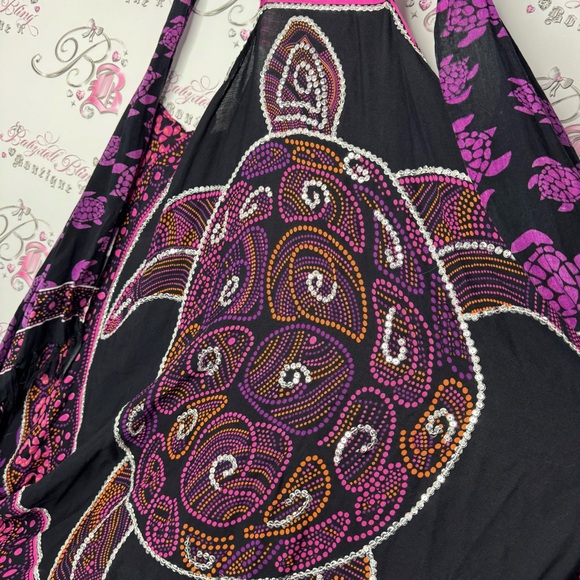 Vest coverup beach Hawaii turtle π’ sequins sparkly silver one size fits all - Picture 9 of 15